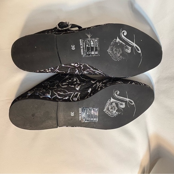FREE PEOPLE SZ 39 Evie Convertible Canvass Brocade Ballet Flats Squared Toe NEW - Picture 7 of 9